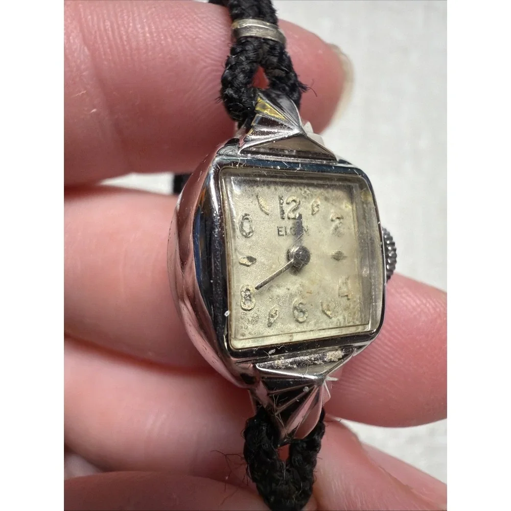 Broken Vintage Elgin Art Deco Tank Watch Lot Cocktail Ladies - For Parts